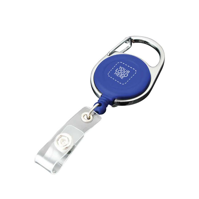 Blue Carabiner Reel Badge